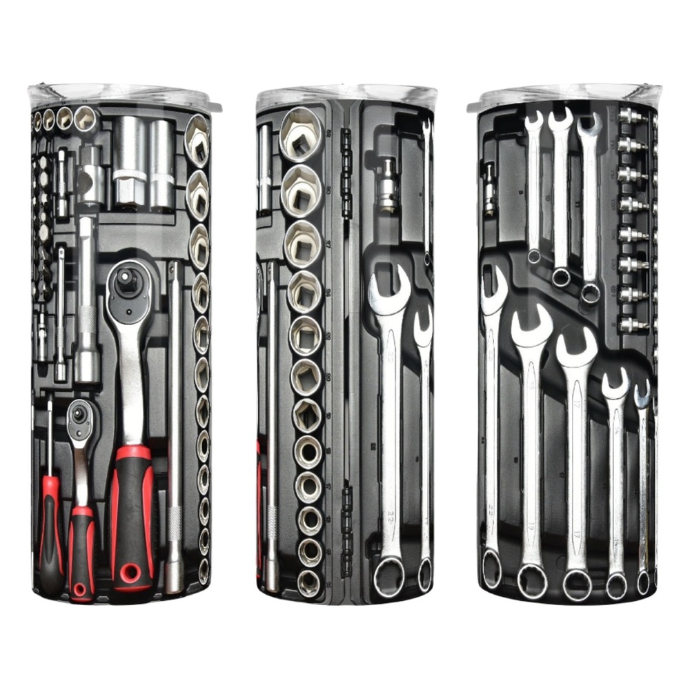Tool Set Tumbler with Wrench and Ratchet Design